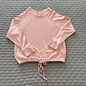 A New Day Sweater w/Drawstring Tie-Rose-Size M
